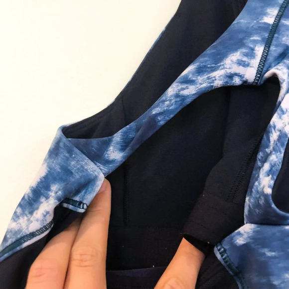Lululemon Blue Printed Strappy Racerback Tank 4 - Picture 6 of 7